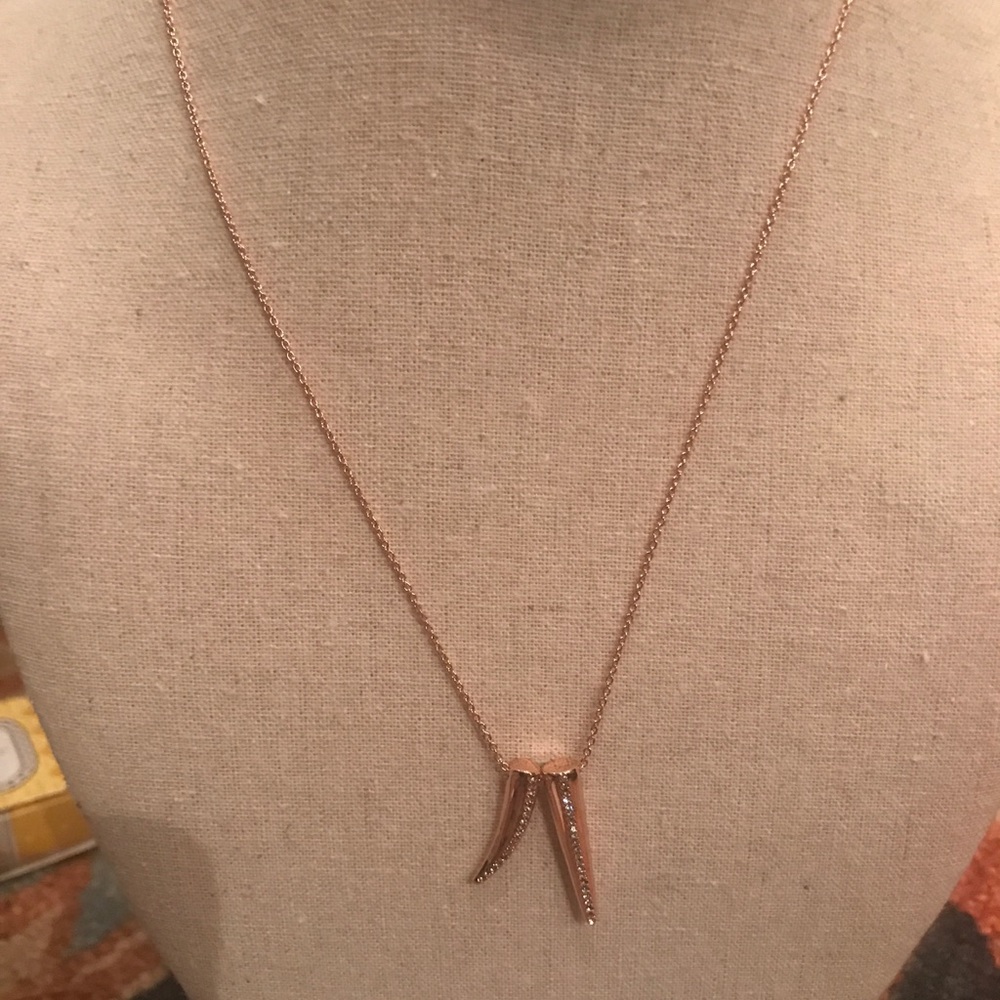 Stella & Dot Double Pave Horn Pendant.
